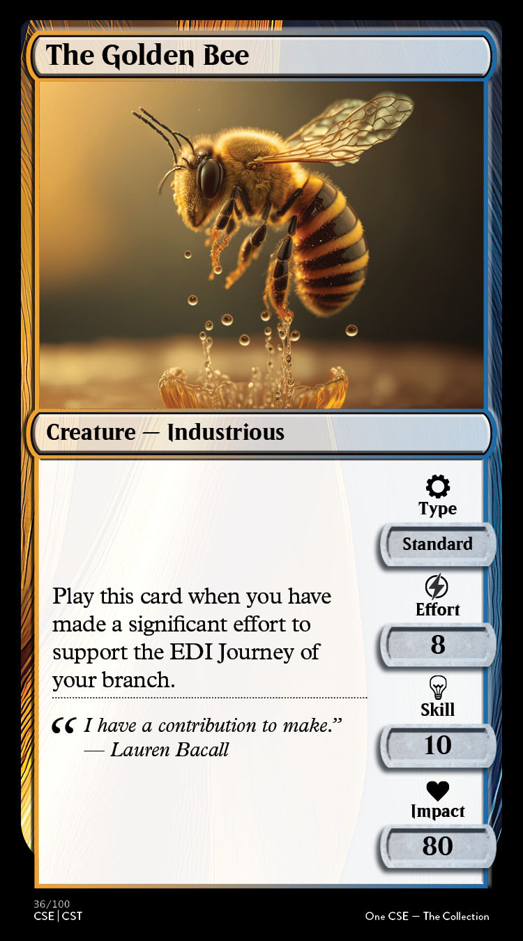 Golden Bee card - long description to follow immediately